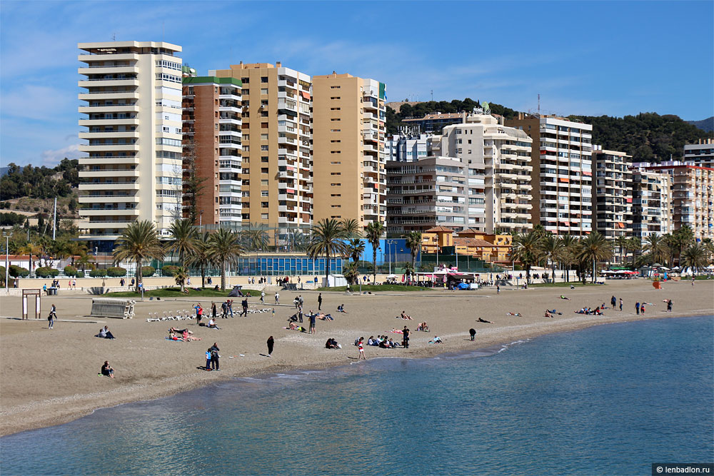 Пляж в Малаге, Испания